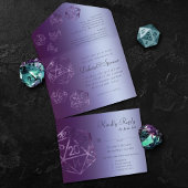 Invitation Tout En Un RPG Luxe | Imaginaire violet Tabletop Gamer Entree