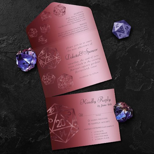 Invitation Tout En Un RPG Luxe | Red Sheen Imaginaire Tabletop Gamer Ent