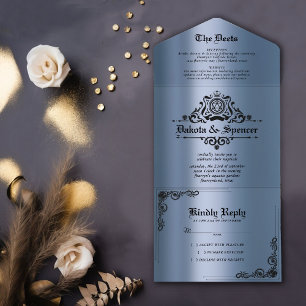 Invitation Tout En Un RPG Vintage   Blue Sheen Joueur de jeu de société 
