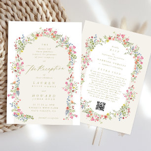 Invitation tout en un RSVP DETAILS réception arche fleurie