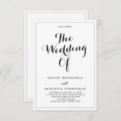 Invitation Tout en un RSVP Elegant minimaliste Mariage (Devant / Derrière)