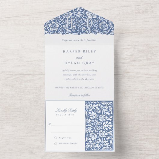 Invitation Tout En Un RSVP tout-en-un Morris (À l'intérieur)