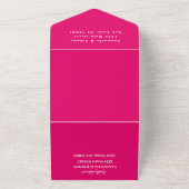 Invitation Tout En Un RSVP unique simple Magenta Hot rose Mariage noir (Dehors)