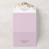 Invitation Tout En Un Russe Boho Automne Fleur sauvage violet QR Code (Dehors)
