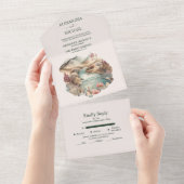 Invitation Tout En Un Russe Boho Watercolor Mariage (Déchirure)