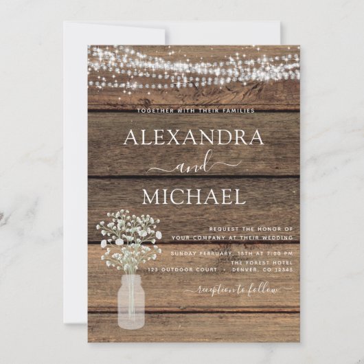 Invitation Tout en un Russe Code QR Pays Mariage Jar (Devant)