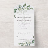 Invitation Tout En Un Russe Eucalyptus Mariage moderne (À l'intérieur)
