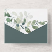 Invitation Tout En Un Russe Eucalyptus Mariage moderne (Verso)