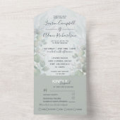 Invitation Tout En Un Russe Eucalyptus Sage Vert Mariage d'aquarelle (À l'intérieur)