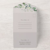 Invitation Tout En Un Russe Eucalyptus Vow Renouvellement Ecru (Dehors)