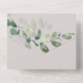 Invitation Tout En Un Russe Eucalyptus Vow Renouvellement Ecru (Verso)