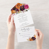 Russe Floral Bourgogne violet jaune Mariage de aut