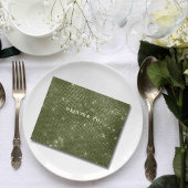 Invitation Tout En Un Russe Olive Green Faux Burlap Photo QR Code