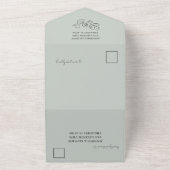 Invitation Tout En Un Russe Sage Green Eucalyptus Mariage tout en un (Dehors)