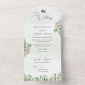Invitation Tout En Un Russe Sage Vert Aquarelle Eucalyptus Mariage (À l'intérieur)