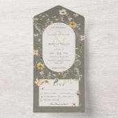 Invitation Tout En Un Russe Sage Vert Fleur sauvage Cadre Dîner (À l'intérieur)