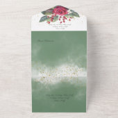 Invitation Tout En Un Russe Winter Red Vine Roses Pas de dîner (Dehors)