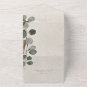 Invitation Tout En Un Rust & Dark Sage Green Eucalyptus Code QR moderne (Dehors)