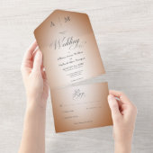 Invitation Tout En Un Rust Orange Minimal & Blur Blanc Moderne Sans Dîne (Déchirure)