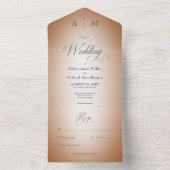 Invitation Tout En Un Rust Orange Minimal & Blur Blanc Moderne Sans Dîne (À l'intérieur)