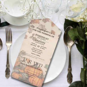 Invitation Tout En Un Rustic Automne Citrouille Harvest Adresse e-mail s