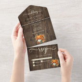 Invitation Tout En Un Rustic Automne Citrouille Mariage (Déchirure)