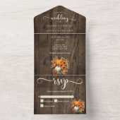 Invitation Tout En Un Rustic Automne Citrouille Mariage (À l'intérieur)
