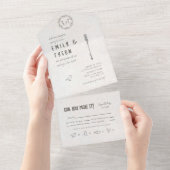 Invitation Tout En Un Rustic Boho Mariage ID1109 (Déchirure)