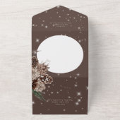 Invitation Tout En Un Rustic Brown Pine Winter Sparkings Détails (Dehors)