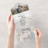 Invitation Tout En Un Rustic elegant calligraphy wedding (Déchirure)