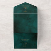 Invitation Tout En Un Rustic Emerald Green et Eucalyptus Mariage (Dehors)