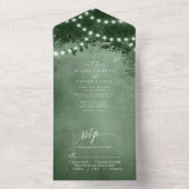 Invitation Tout En Un Rustic Emerald Green Tree Mariage (À l'intérieur)