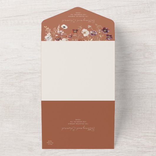 Invitation Tout En Un Rustic Fall Floral Mariage (Dehors)