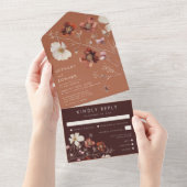 Invitation Tout En Un Rustic Fall Floral Mariage (Déchirure)