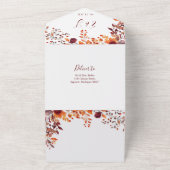 Invitation Tout En Un Rustic Fall In Love Automne Floral QR Code Mariage (Dehors)