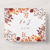 Invitation Tout En Un Rustic Fall In Love Automne Floral QR Code Mariage (Verso)