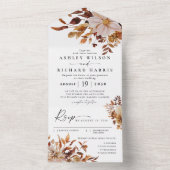 Invitation Tout En Un Rustic Fall quitte Mariage (À l'intérieur)