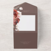 Invitation Tout En Un Rustic Fall Rust Floral au dîner Brown (Dehors)