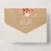 Invitation Tout En Un Rustic Kraft Détails floraux RSVP Mariage de autom (Verso)