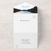 Invitation Tout En Un ©Rustic Lake Réflexions Lakeside Mariage (Dehors)