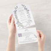 Invitation Tout En Un Rustic Lavender RSVP Détails Moderne Chic Mariage (Déchirure)