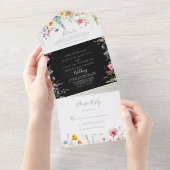 Invitation Tout En Un Rustic Meadow Botanical Wedding     (Déchirure)