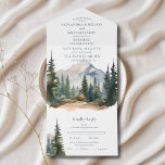 Invitation Tout En Un Rustic Mountain Forest Evergreen Tree Wedding<br><div class="desc">Venez célébrer votre amour au milieu de la beauté sereine de la nature avec notre Rustic Mountain Forest À feuillage persistant Tree All-in-One Faire-part de mariage. Conçu pour votre confort sans compromettre l'élégance, cette invitation tout-en-un allie charme rustique et romantisme intemporel pour votre journée spéciale. Invitation vos invités dans un...</div>