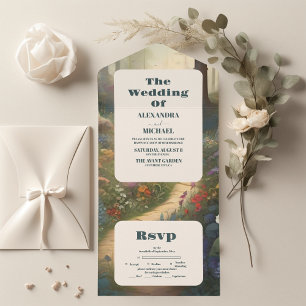 Invitation Tout En Un Rustic Mountain Mariage forestier