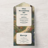 Invitation Tout En Un Rustic Mountain Mariage forestier (À l'intérieur)