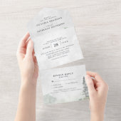 Invitation Tout En Un Rustic Mountain Mariage tout en un mariage Inviter (Déchirure)