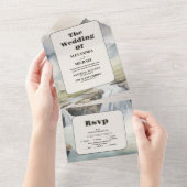Invitation Tout En Un Rustic Mountain Waterfall Boho Mariage (Déchirure)