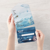 Invitation Tout En Un Rustic Ocean Réponse Simple Par Mariage (Déchirure)