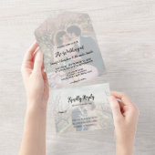 Invitation Tout En Un Rustic photo elegant country Wedding (Déchirure)