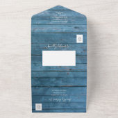 Invitation Tout En Un Rustic String illumine le Mariage en bois bleu tou (Dehors)